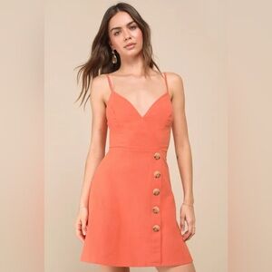 Lulu Orange Sleeveless Mini Sun Dress